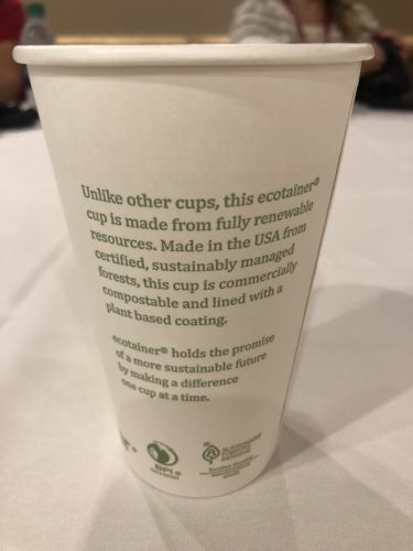 Great Wolf Lodge compostable hot drink cup